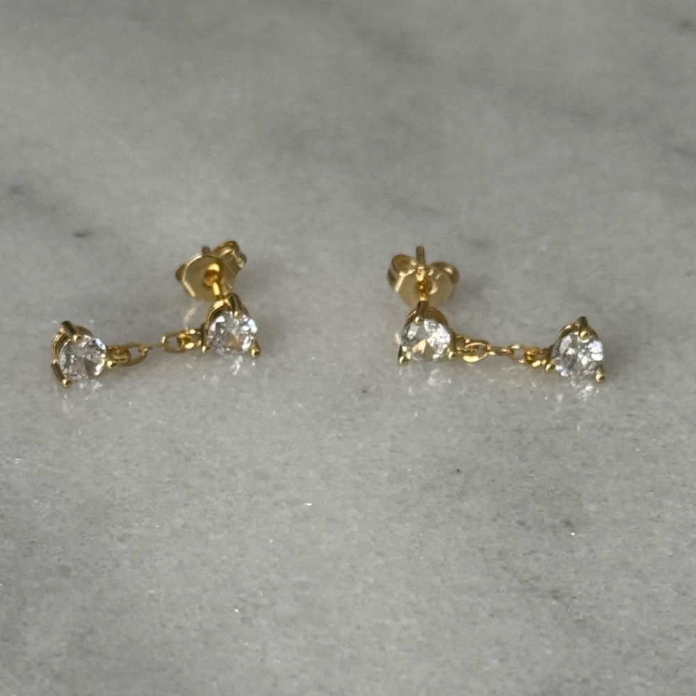 Gold Crystal Dangle Chain Earrings
Brand New - Picture 1 of 3